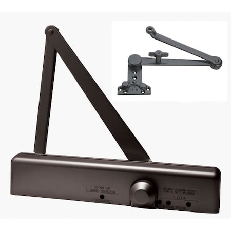 Global Door Controls Slimline Heavy Duty ADA Commercial Door Closer with Cush-N-Stop Arm in Duranodic - Sizes 1-6 TC4361CNS-DU